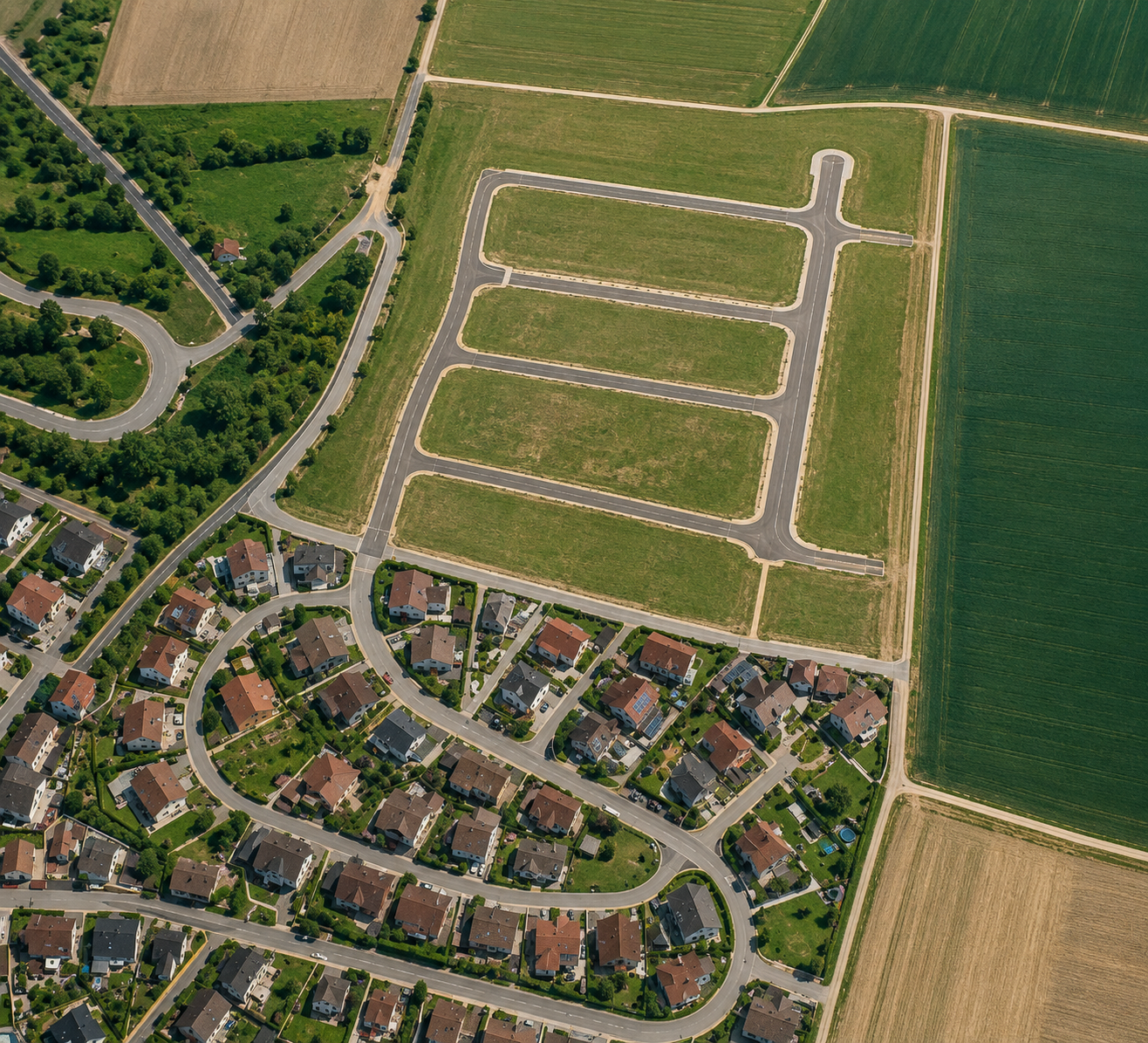 Bild des Neubaugebiets Pferchäcker in Mühlacker-Lienzingen.
